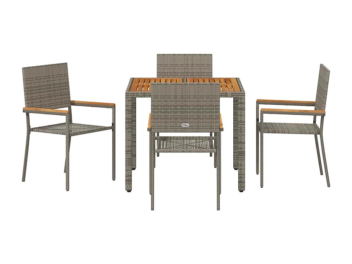 5-delige tuinset, grijs