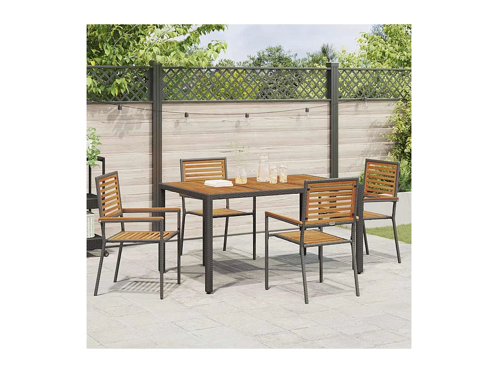 sedie da giardino impilabili marrone, grigio