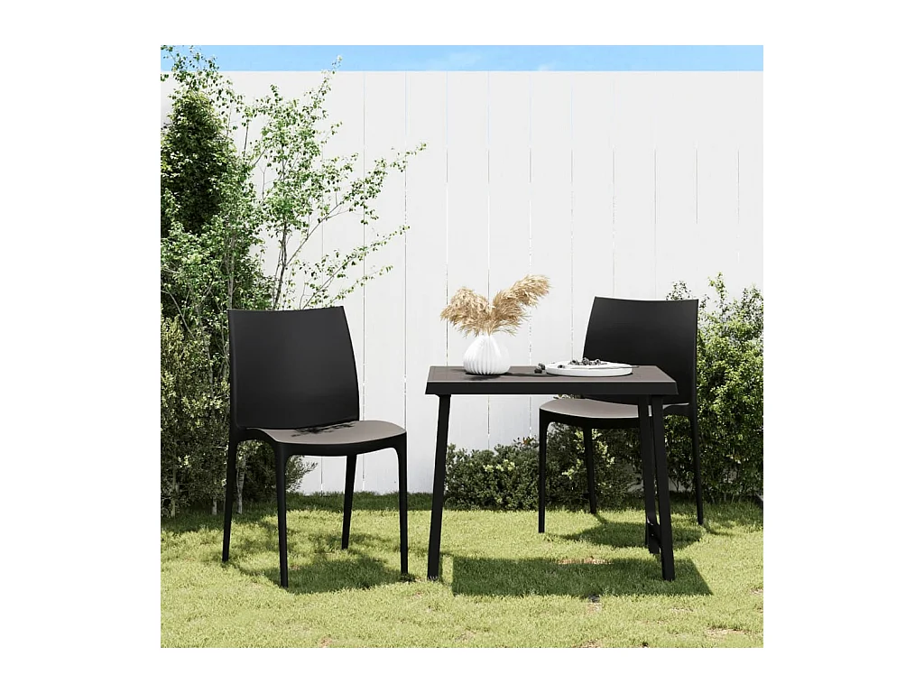 Tuinstoelen set van 2 antraciet 50x46x80 cm polypropyleen