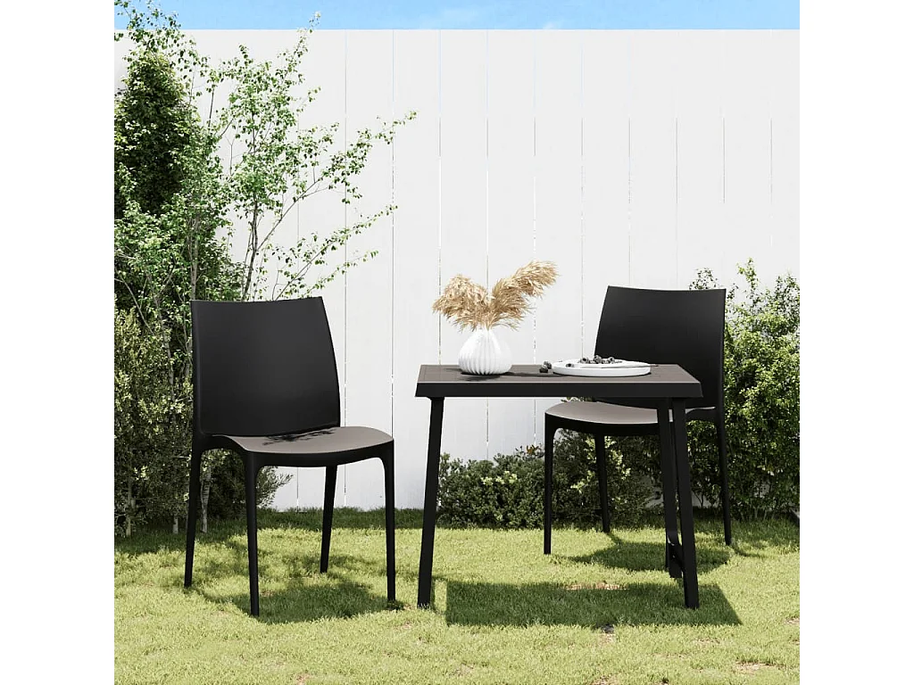 Set di 2 sedie da giardino antracite 50x46x80 cm in polipropilene
