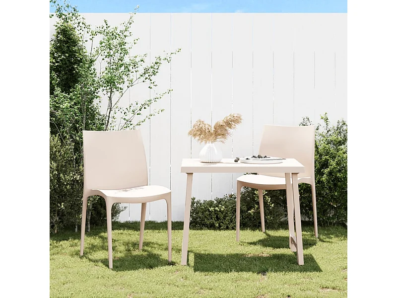 Chaises de jardin lot de 2 crème 50x46x80 cm polypropylène