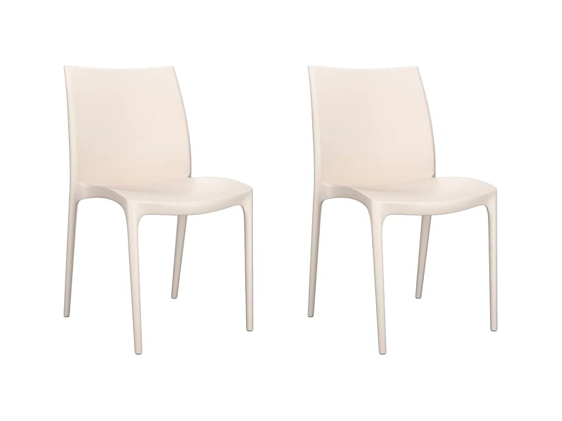 Chaises de jardin lot de 2 crème 50x46x80 cm polypropylène