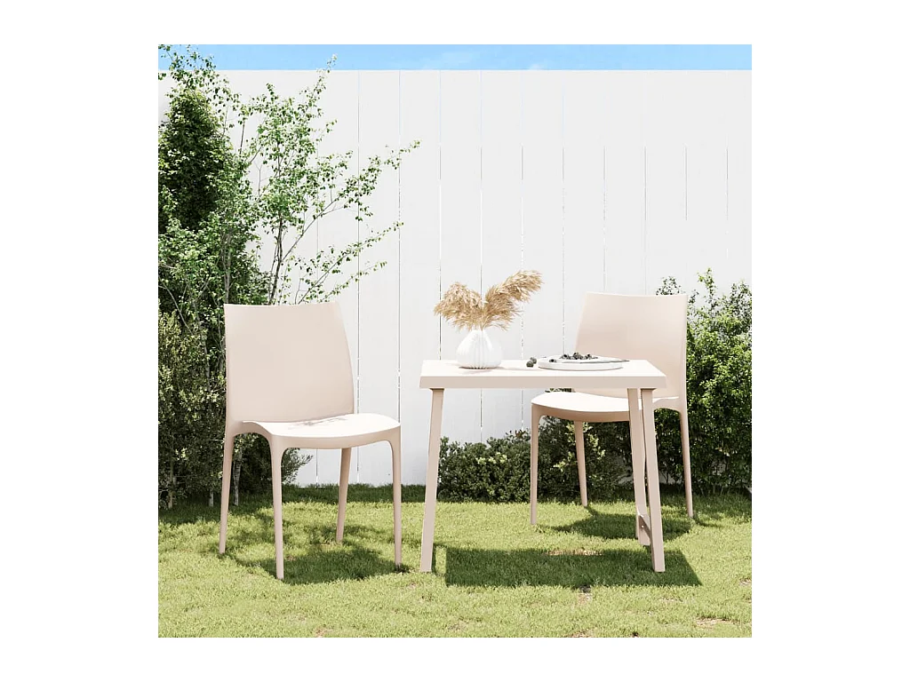 Chaises de jardin lot de 2 crème 50x46x80 cm polypropylène