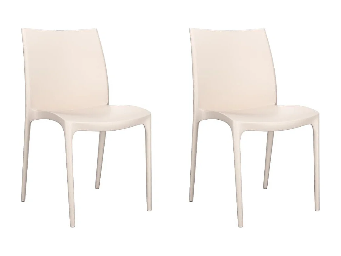 Chaises de jardin lot de 2 crème 50x46x80 cm polypropylène