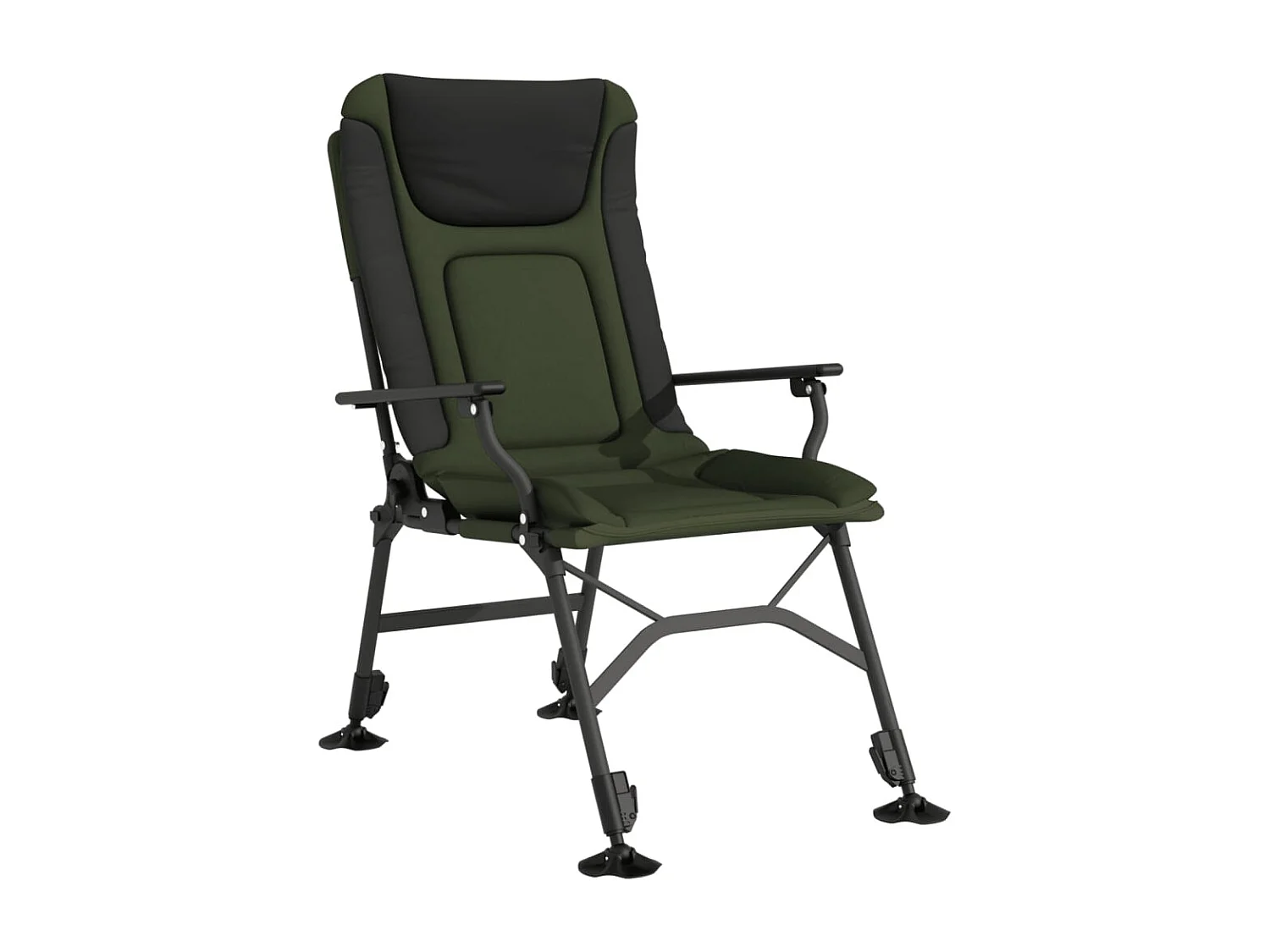 Silla de pesca con reposabrazos plegable verde