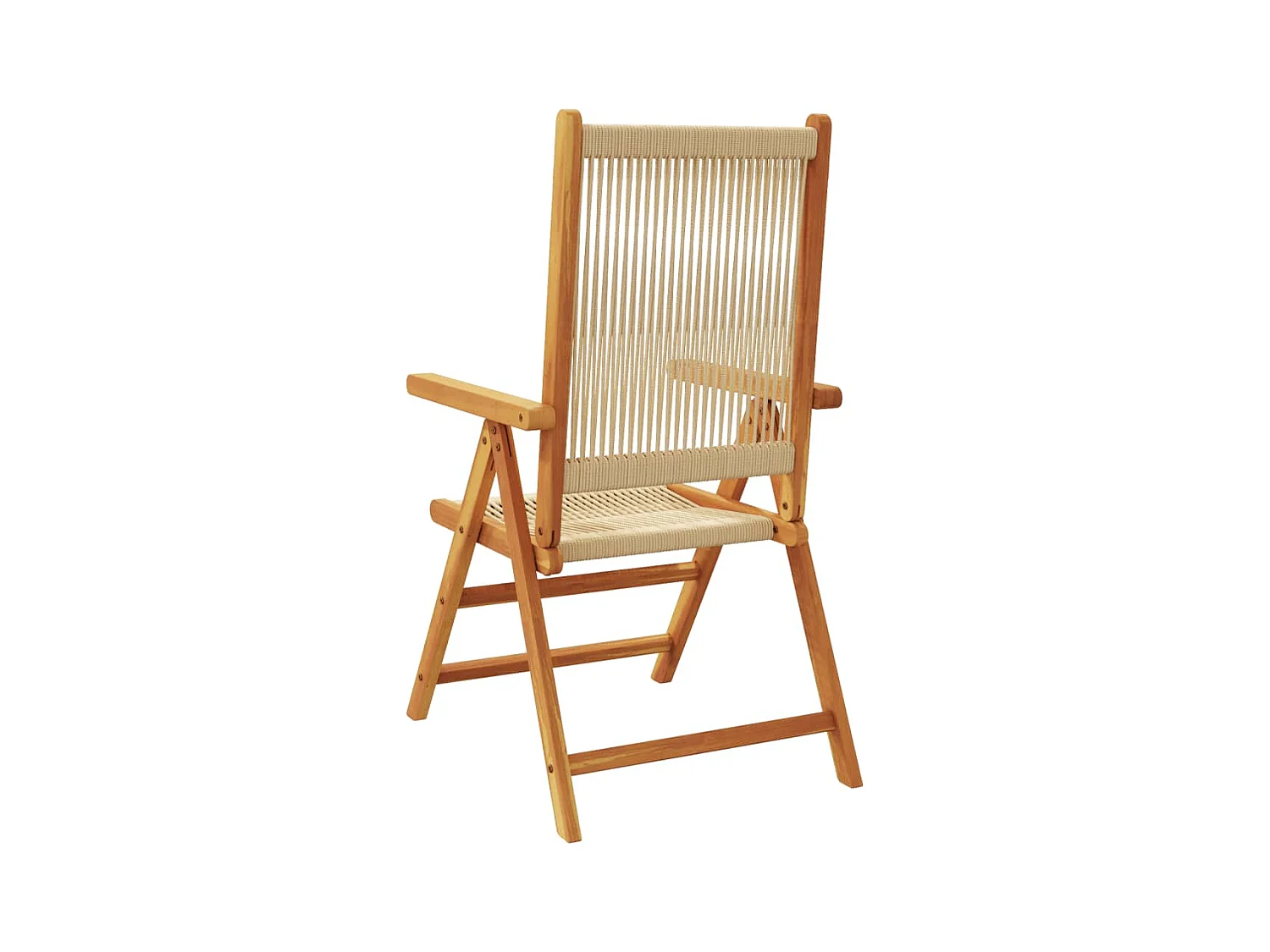 Chaises de jardin lot de 2 beige bois d'acacia et polypropylène