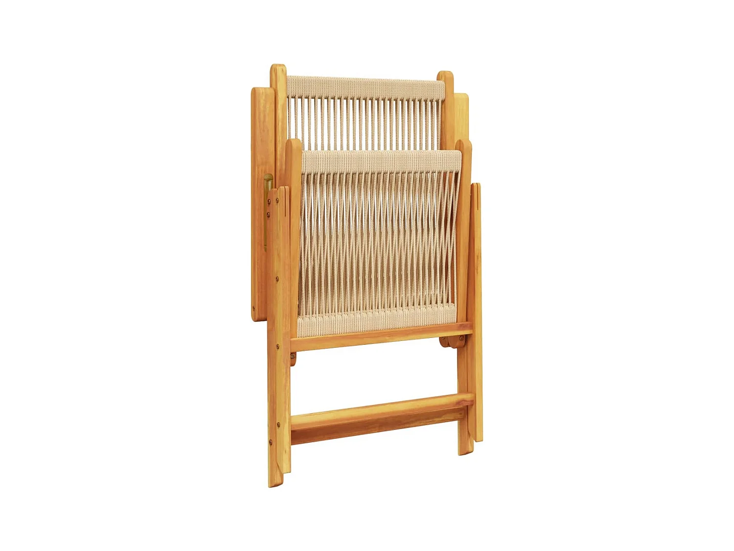 Chaises de jardin lot de 2 beige bois d'acacia et polypropylène