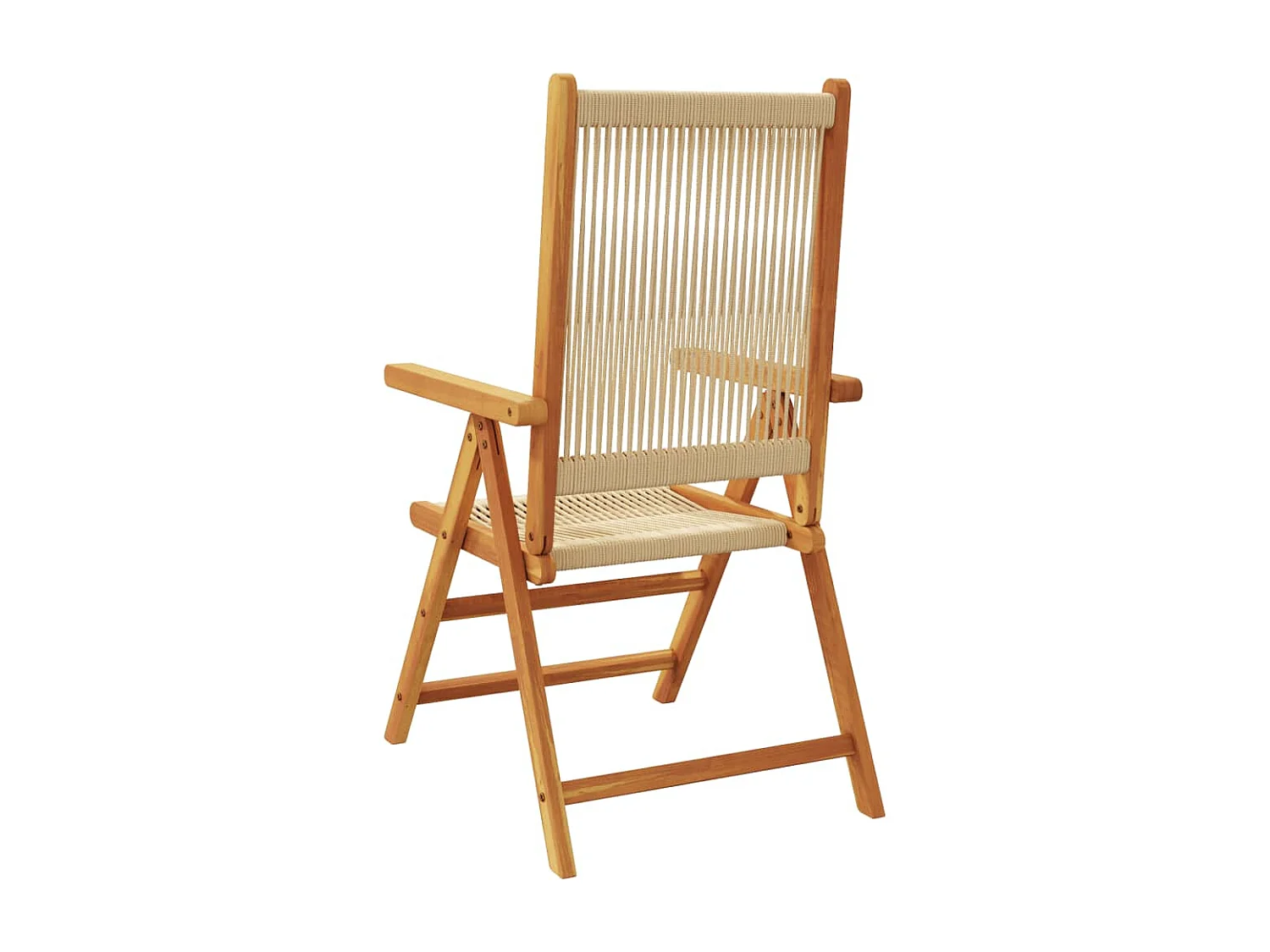 Chaises de jardin lot de 2 beige bois d'acacia et polypropylène