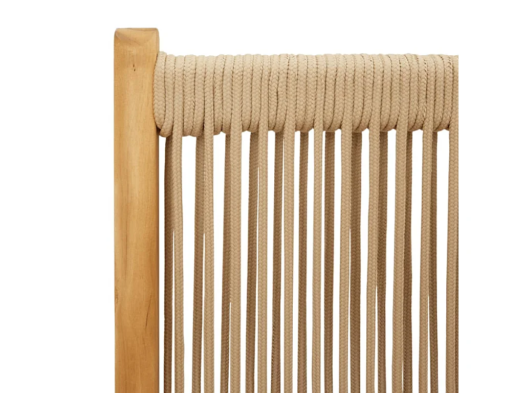 Chaises de jardin lot de 2 beige bois d'acacia et polypropylène