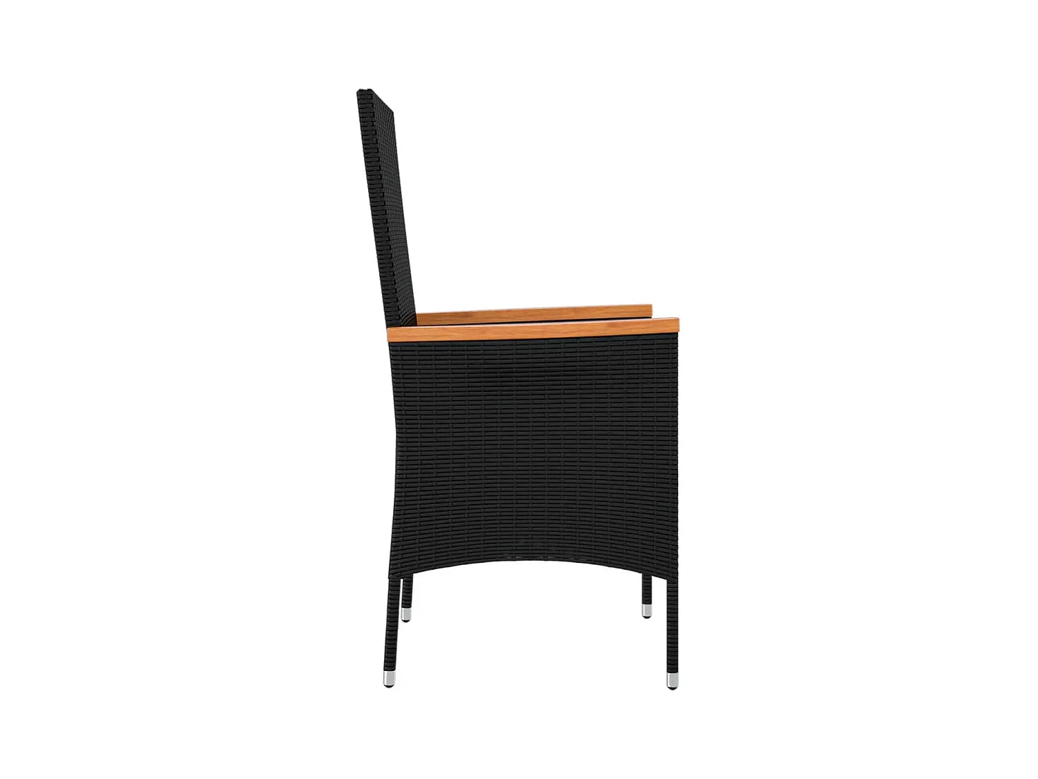 Chaises de jardin lot de 2 avec coussins Résine tressée Noir