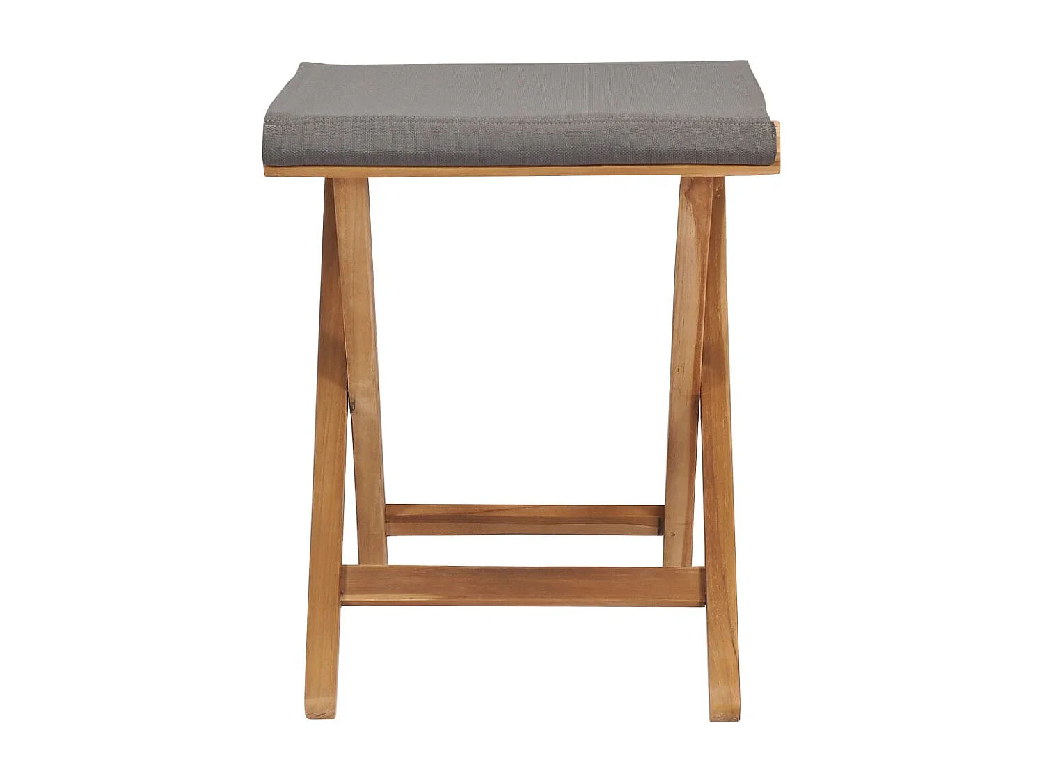 Set di 2 sedie pieghevoli in legno massello di teak e tessuto grigio scuro