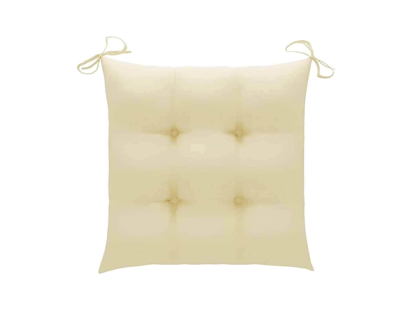 Tuinstoelen en crèmewitte kussens set van 8 massief teak