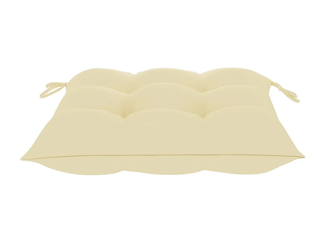 Chaises de jardin et coussins blanc crème lot de 8 Teck massif