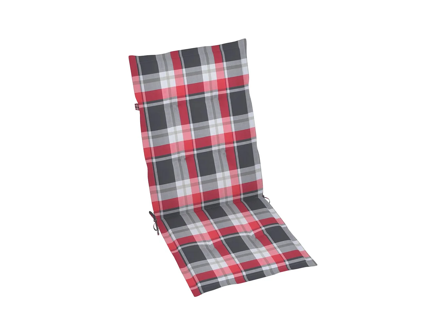 Chaises de jardin lot de 4 et coussins à carreaux rouge Teck