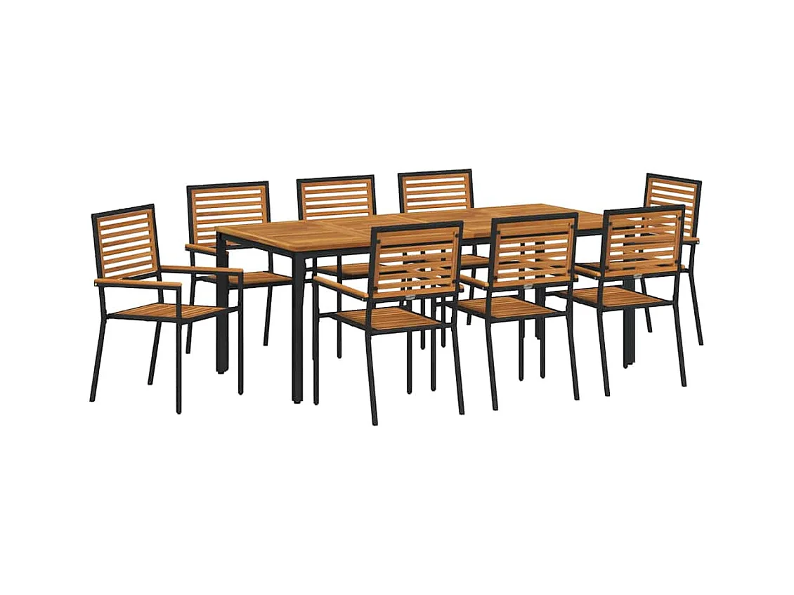 9-delige tuinset zwart