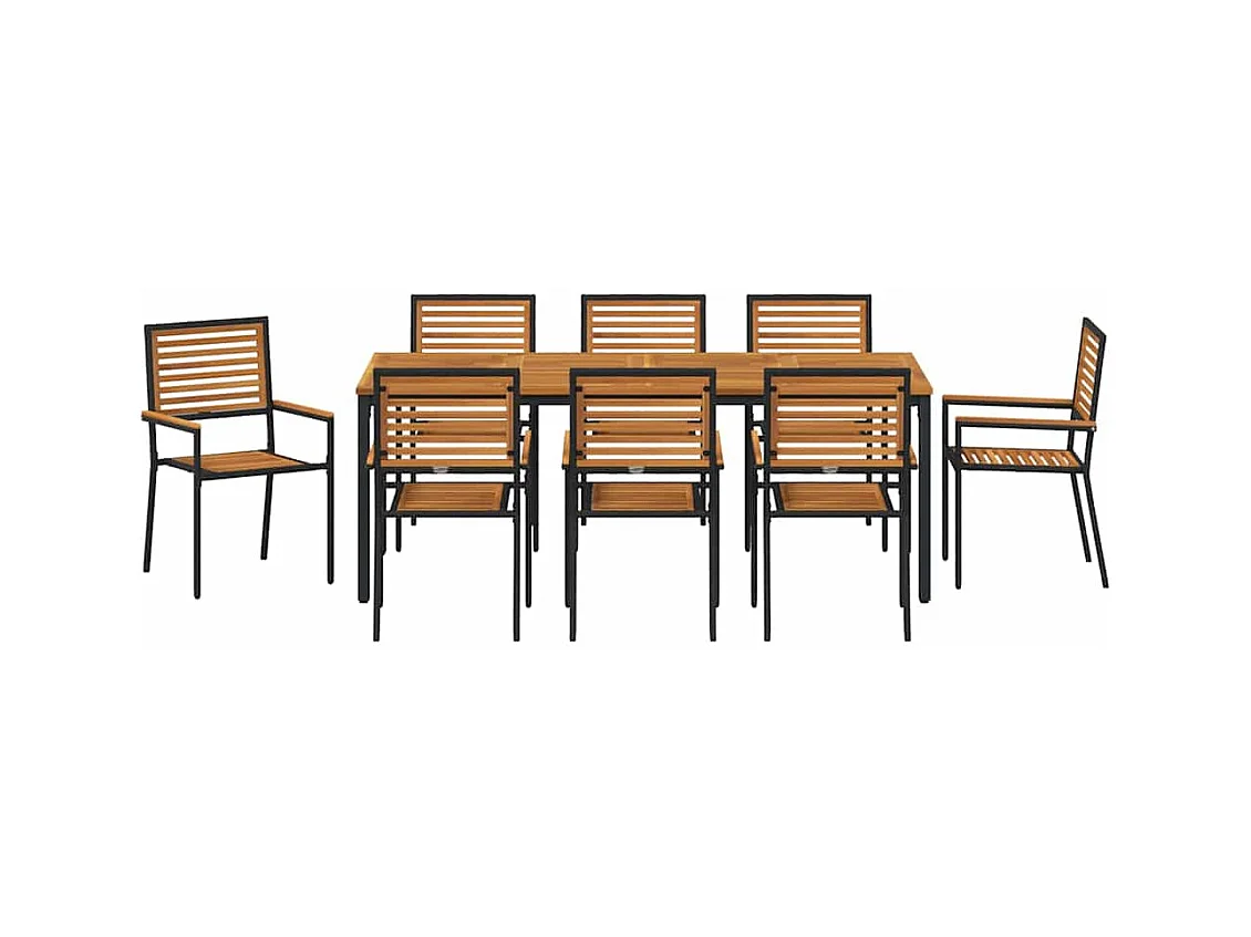 9-delige tuinset zwart