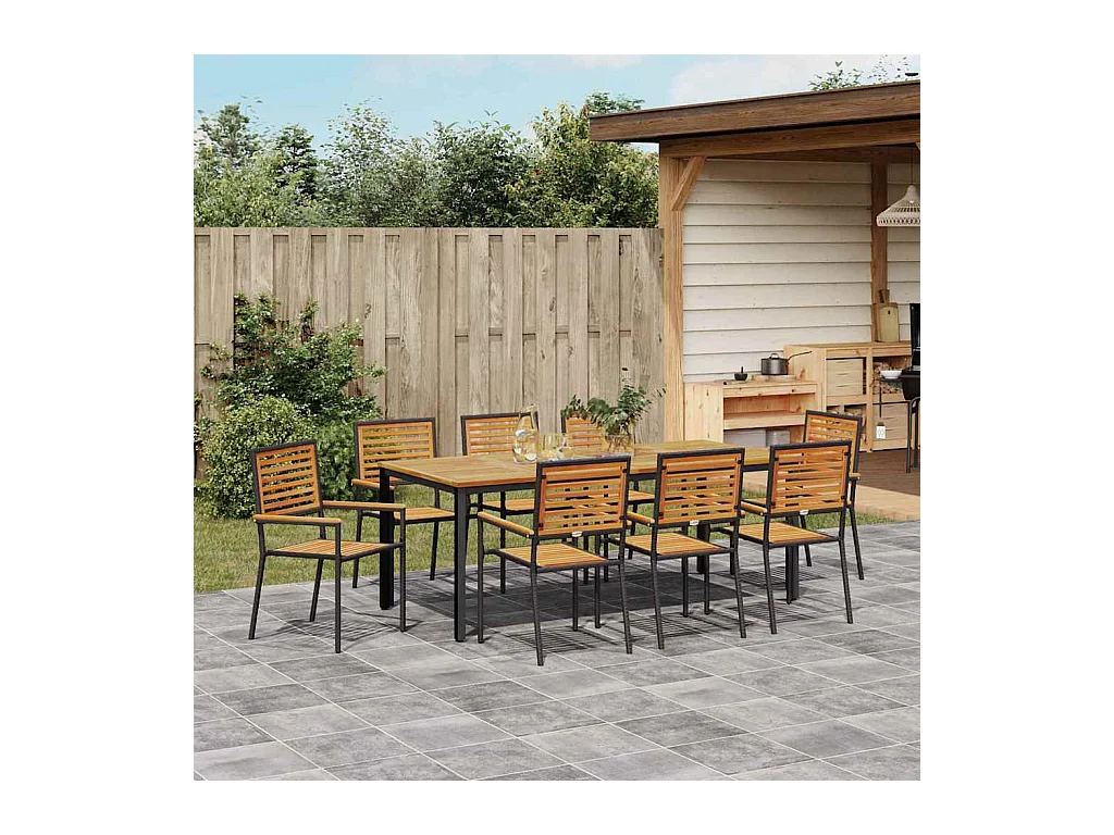 9-delige tuinset zwart