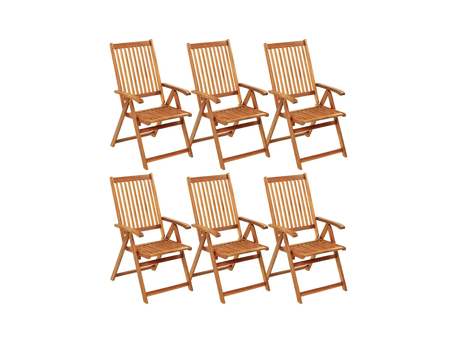 Set van 6 opvouwbare tuinstoelen met kussens Acaciahout