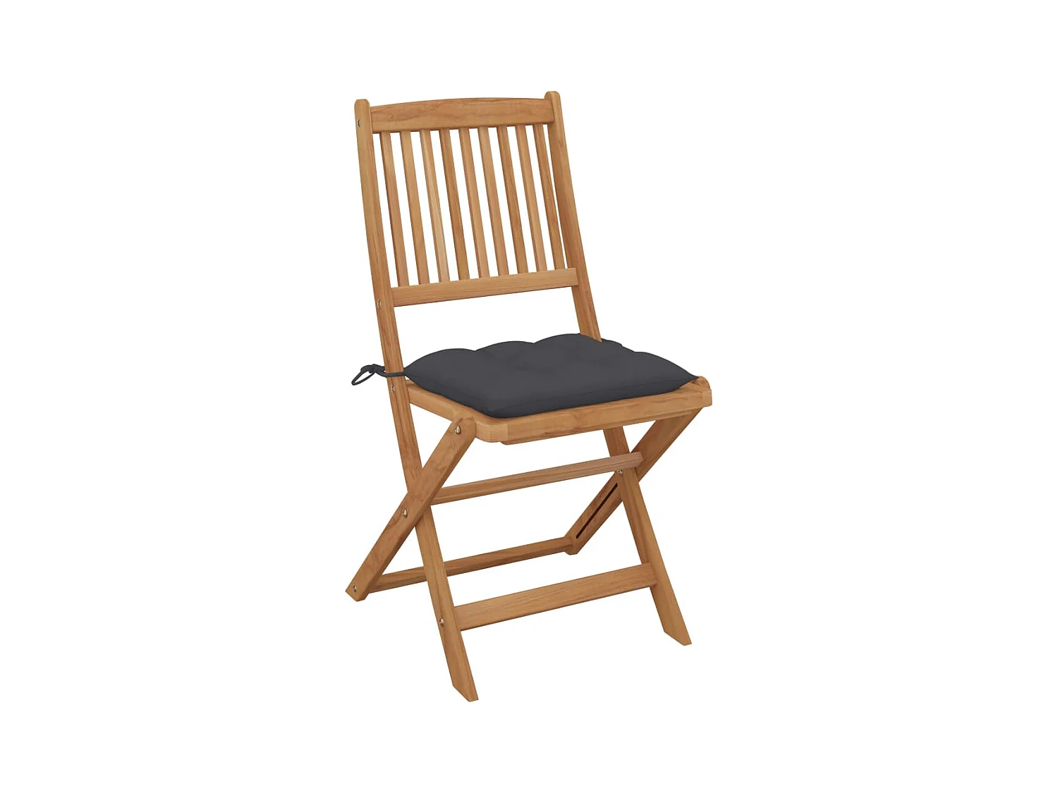 Chaises pliables de jardin lot de 2 avec coussins Bois d'acacia