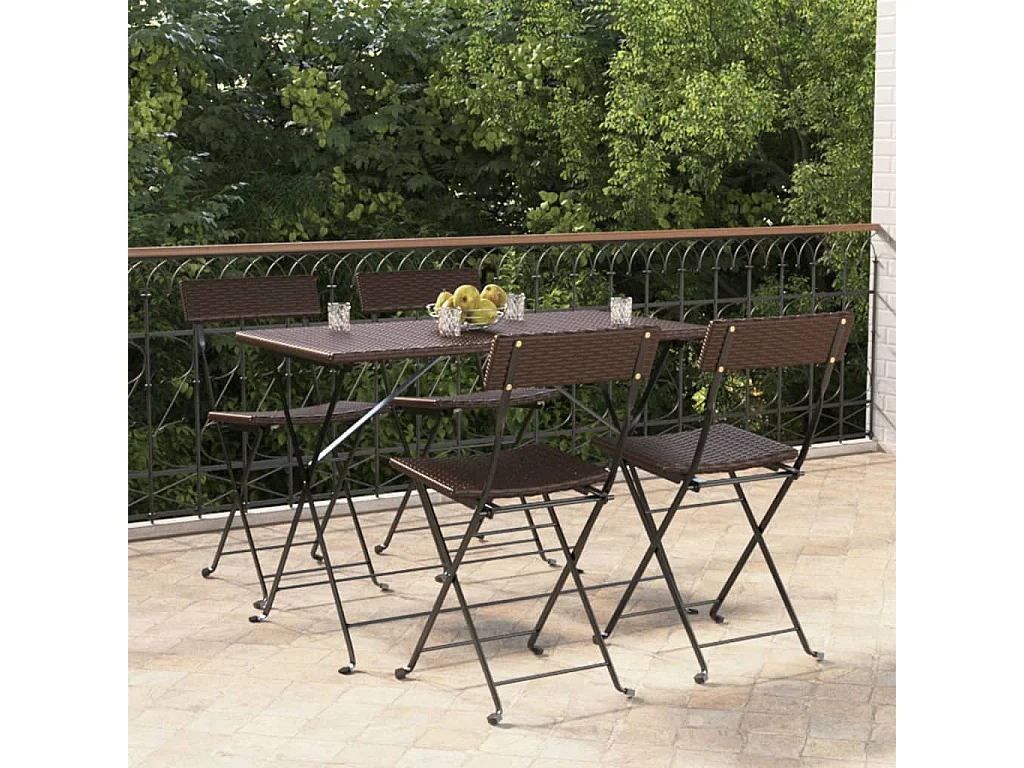 Chaises de bistrot pliantes lot de 4 Résine tressée et acier