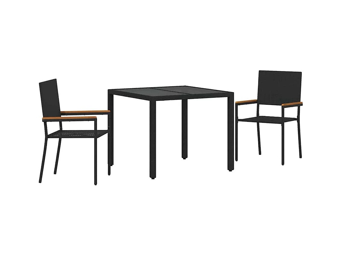 3-delige tuinset zwart