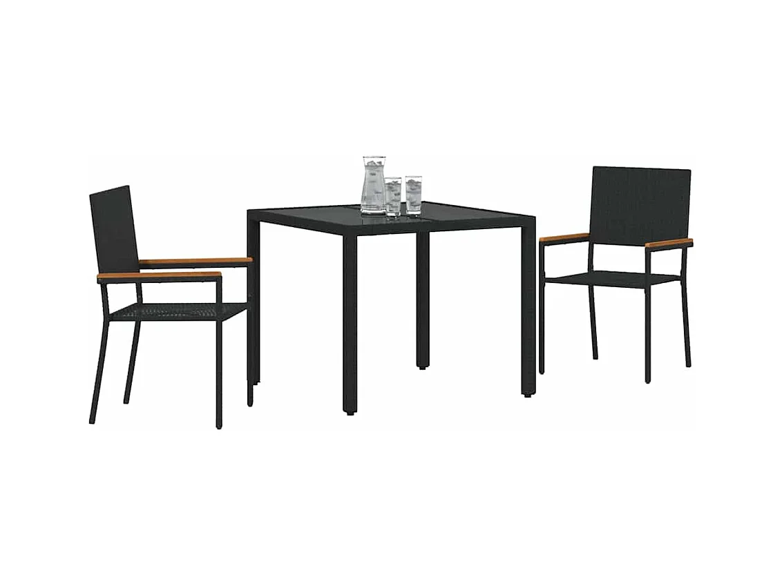 3-delige tuinset zwart