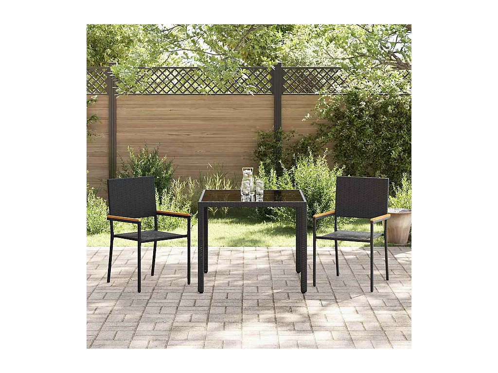 3-delige tuinset zwart