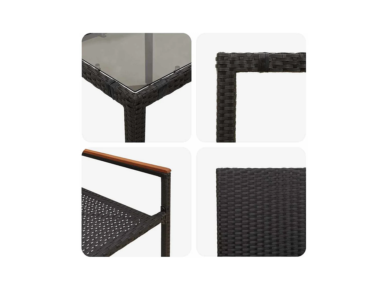 3-delige tuinset zwart