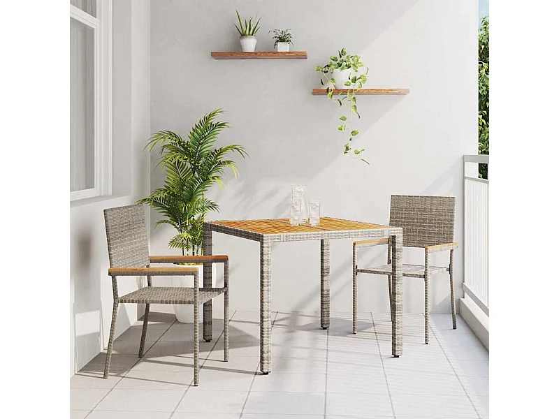 3-delige tuinset, grijs