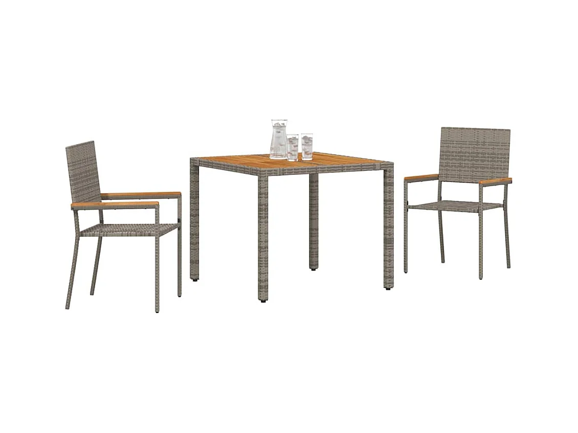 3-delige tuinset, grijs
