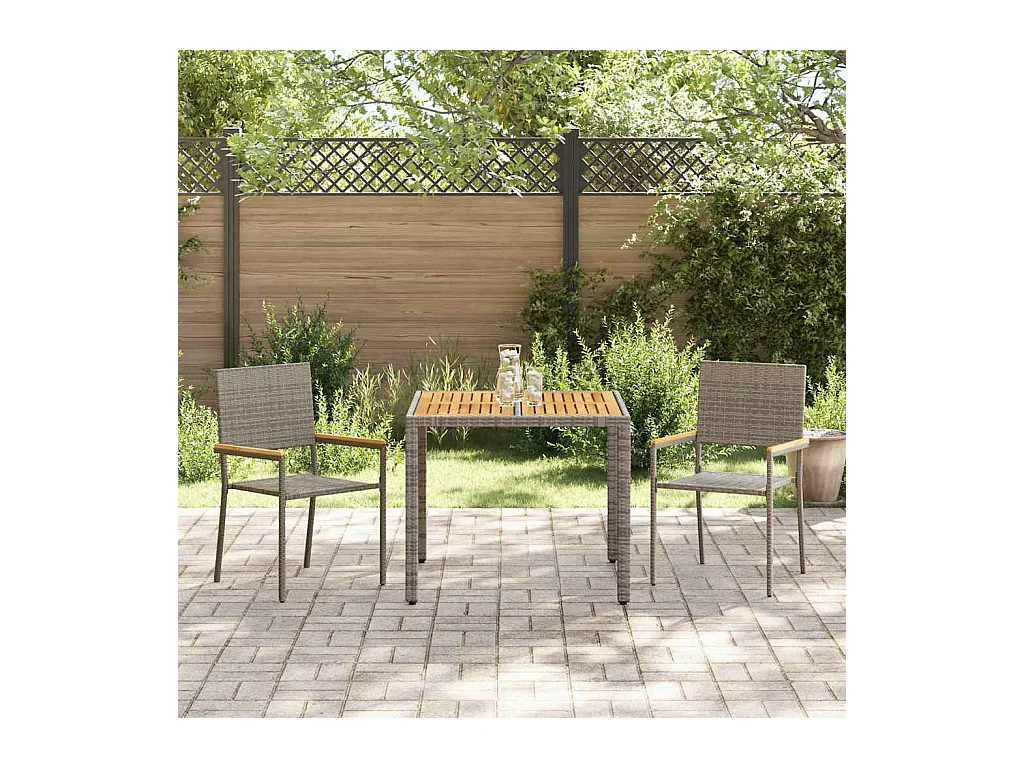 3-delige tuinset, grijs