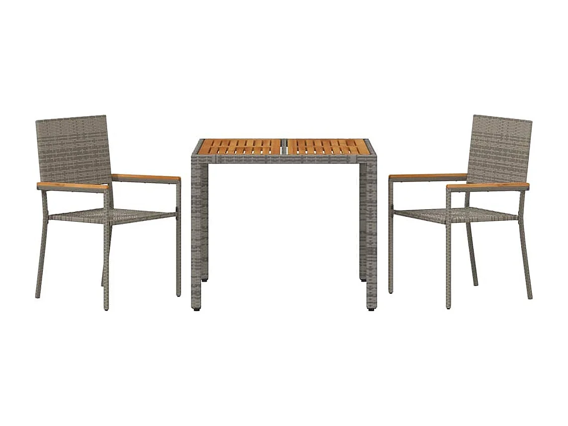 3-delige tuinset, grijs