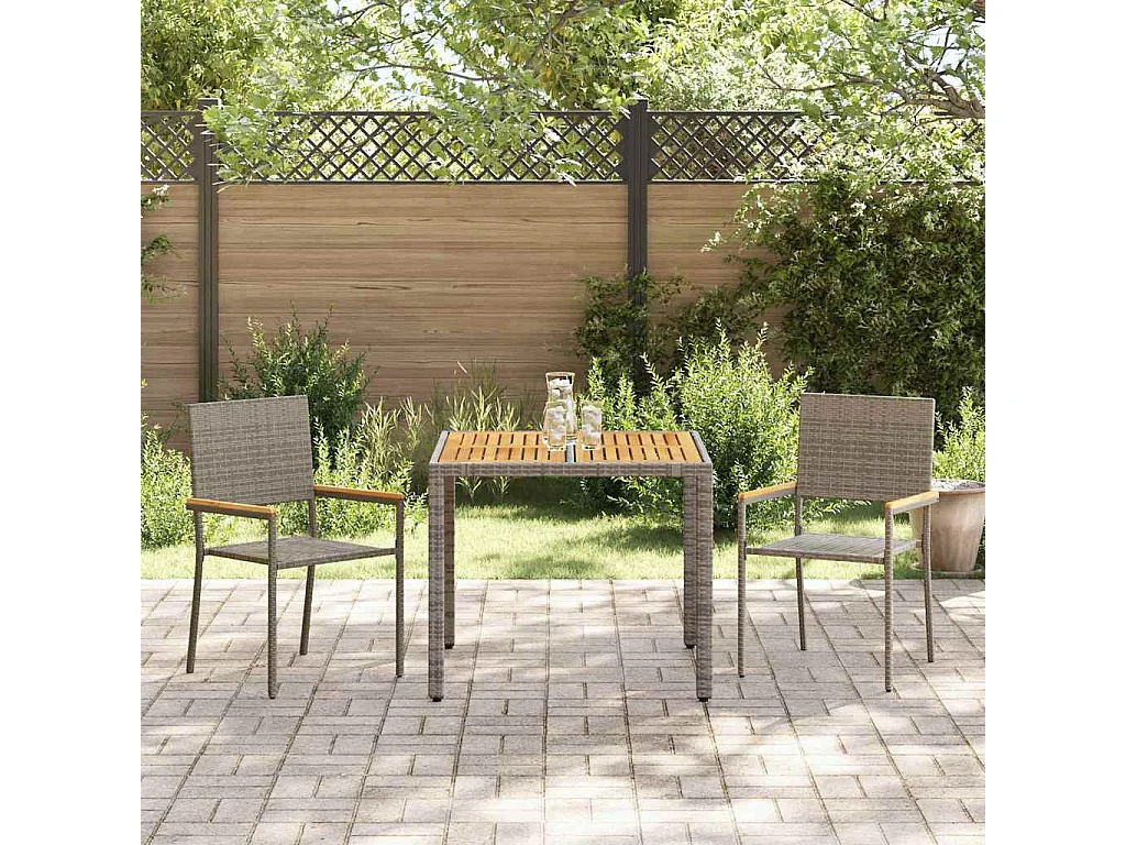 3-delige tuinset, grijs