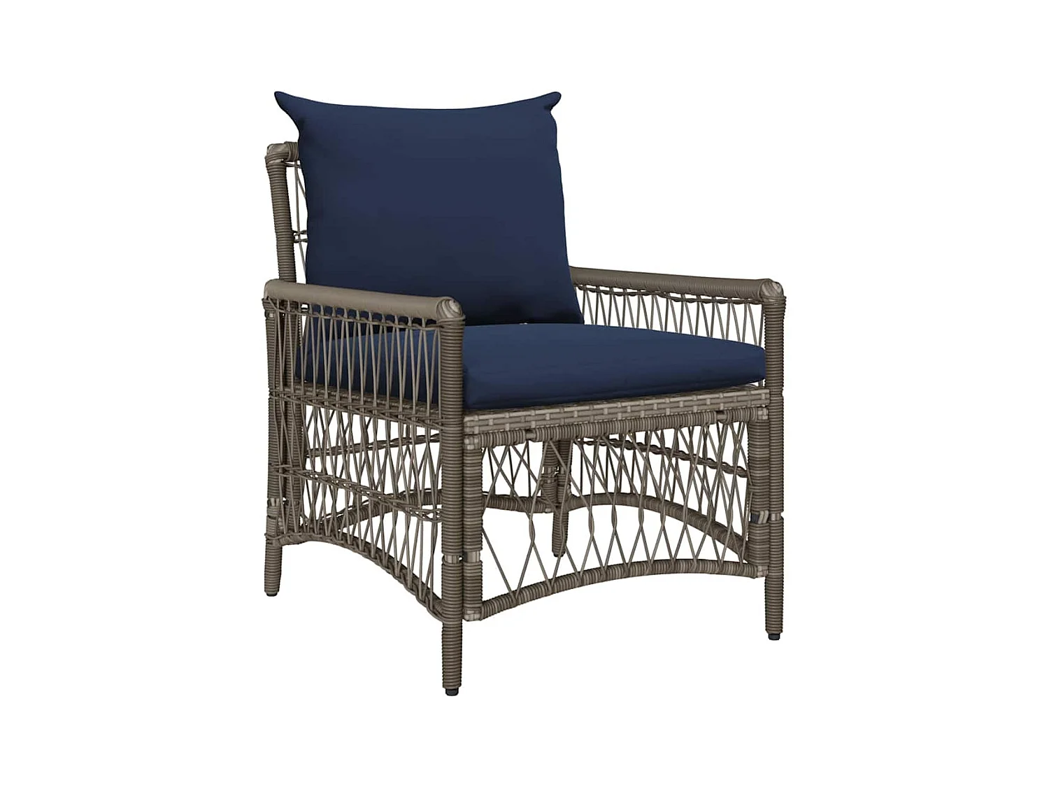 Grijze tuinstoel 60 x 70 x 78 cm polyrotan