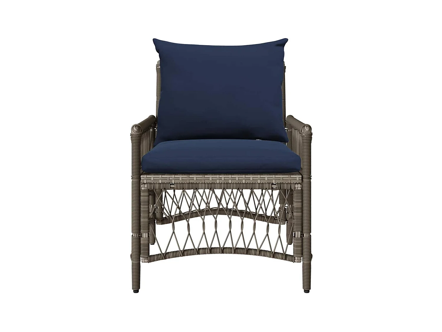 Grijze tuinstoel 60 x 70 x 78 cm polyrotan