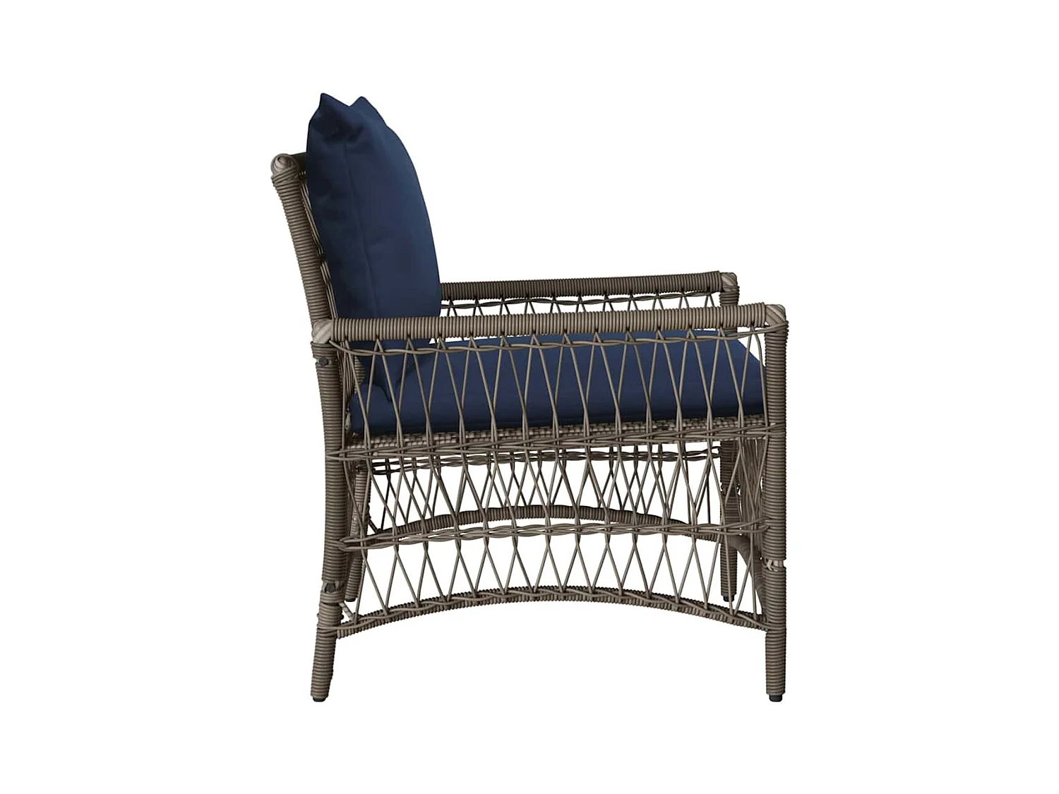 Grijze tuinstoel 60 x 70 x 78 cm polyrotan