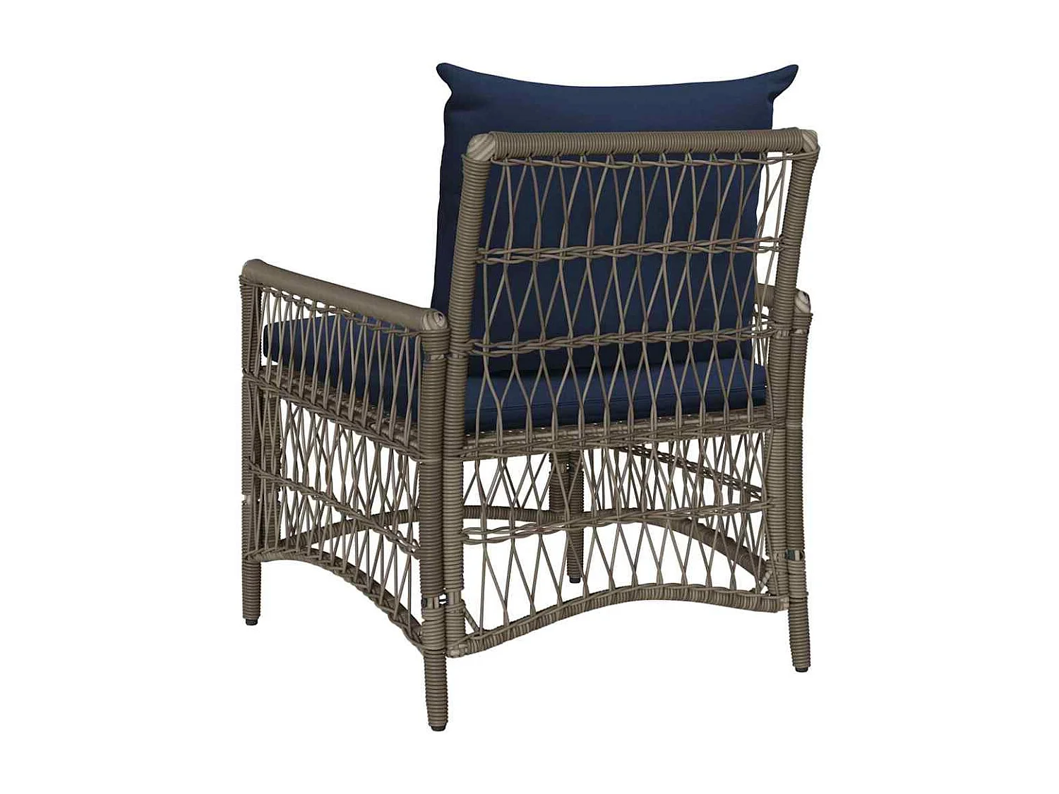 Grijze tuinstoel 60 x 70 x 78 cm polyrotan