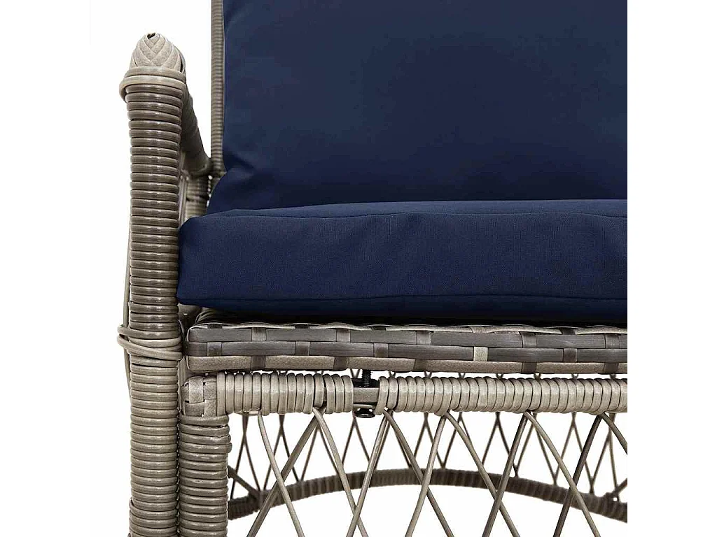 Grijze tuinstoel 60 x 70 x 78 cm polyrotan