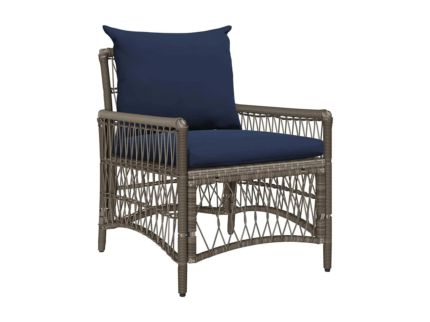 Grijze tuinstoel 60 x 70 x 78 cm polyrotan