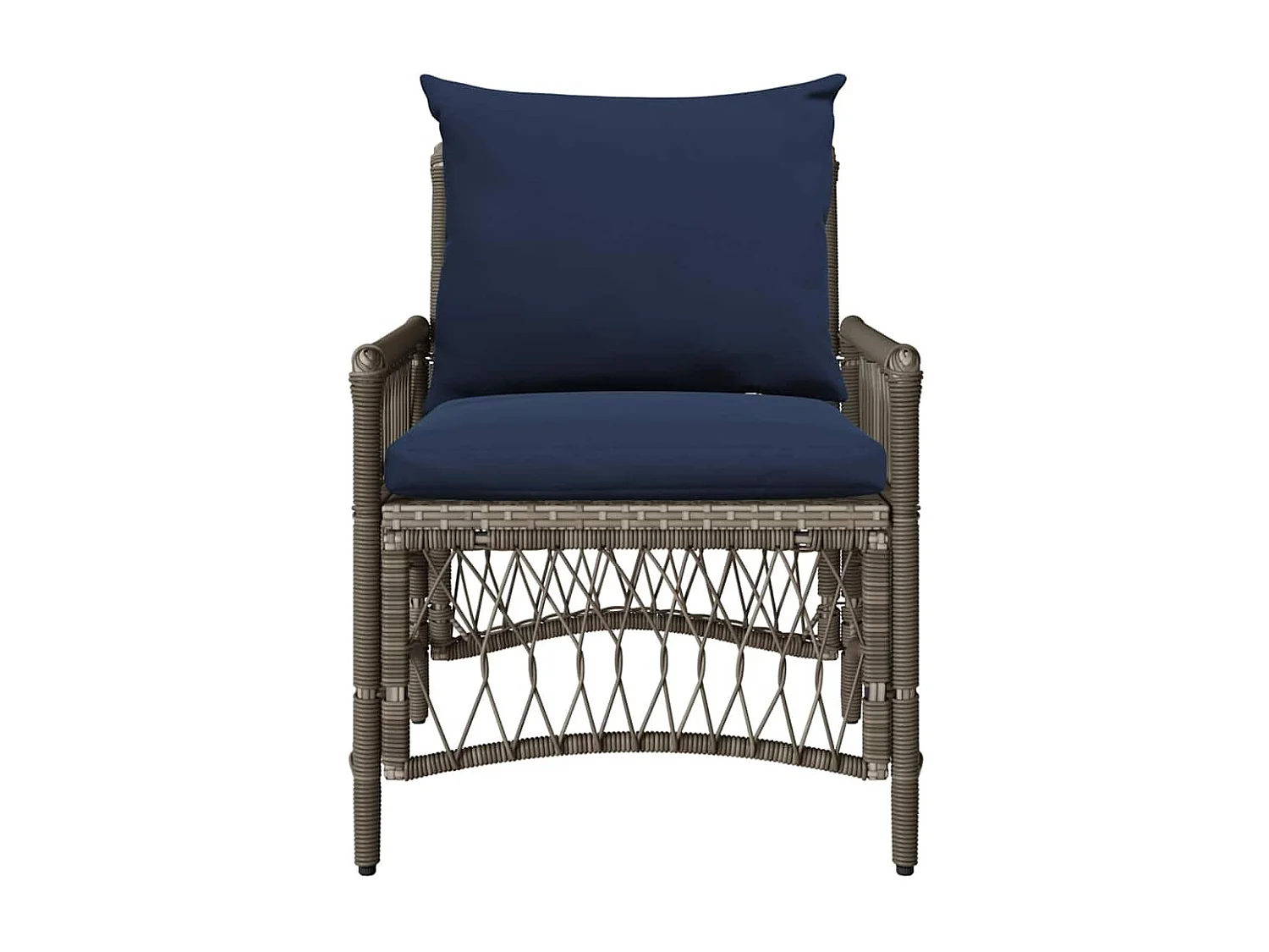 Grijze tuinstoel 60 x 70 x 78 cm polyrotan