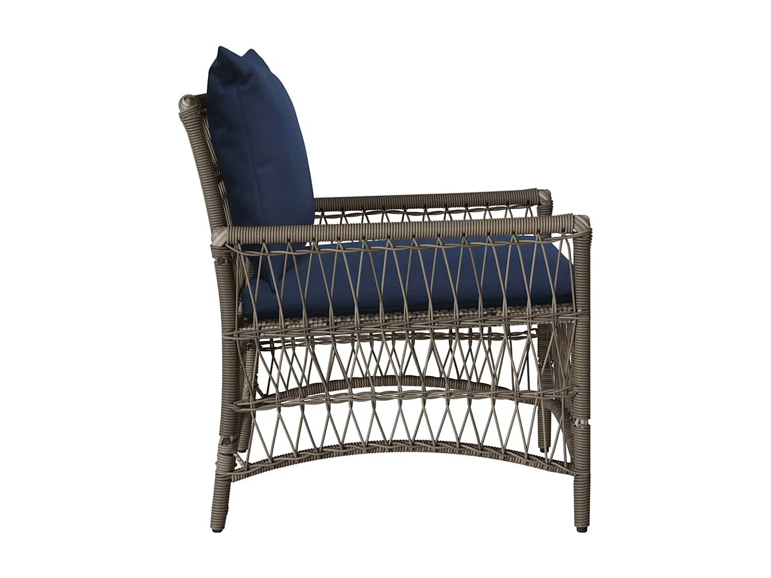 Grijze tuinstoel 60 x 70 x 78 cm polyrotan