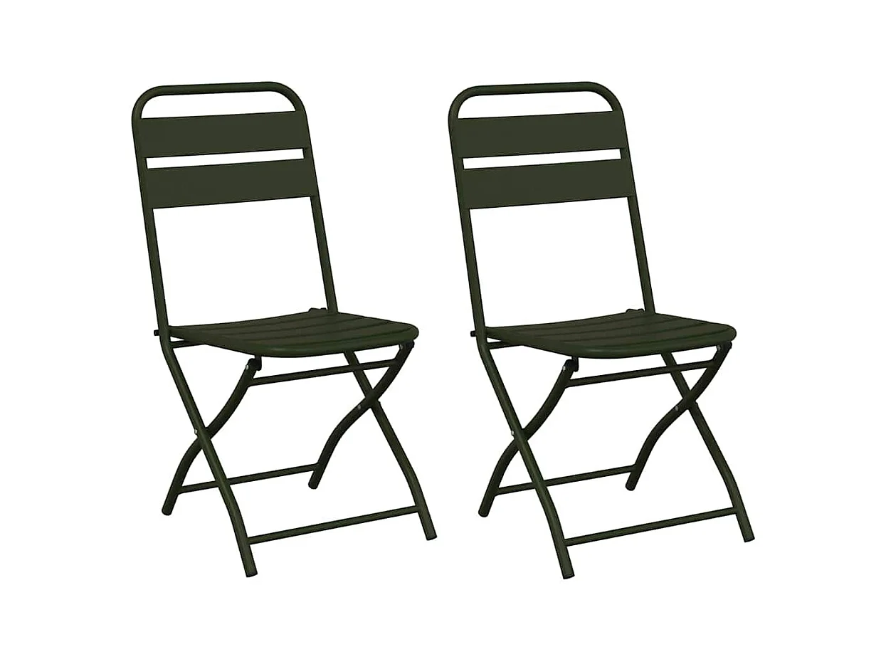 Opvouwbare tuinstoel 2 stuks Groen 55 x 56,5 x 91 cm Staal