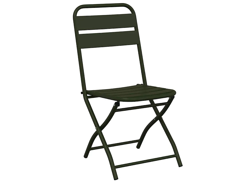 Silla de jardín plegable 2 piezas Verde 55 x 56,5 x 91 cm Acero