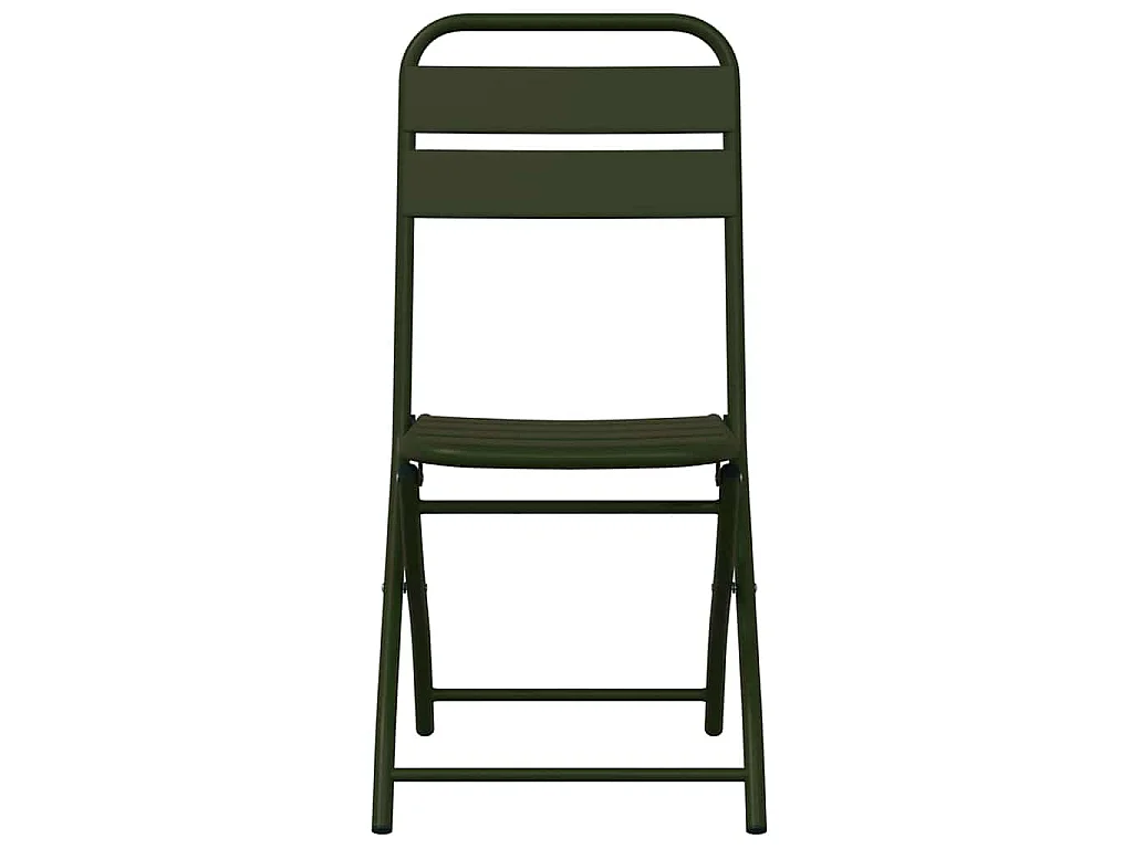 Silla de jardín plegable 2 piezas Verde 55 x 56,5 x 91 cm Acero