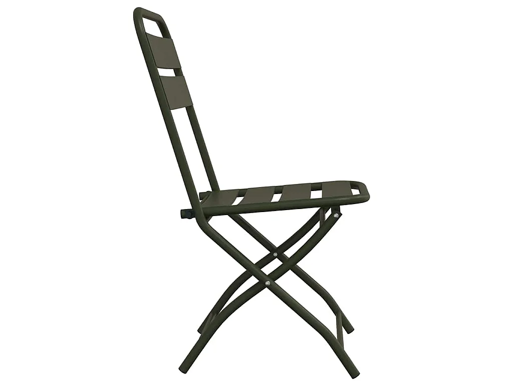 Silla de jardín plegable 2 piezas Verde 55 x 56,5 x 91 cm Acero