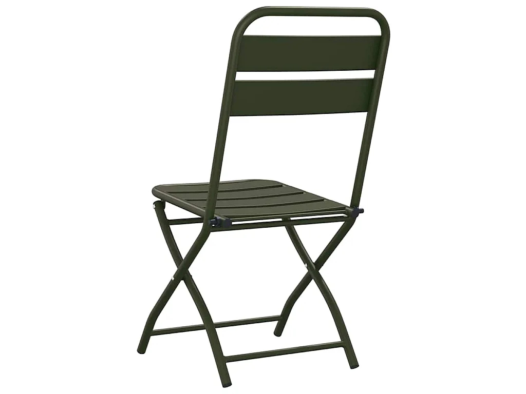 Silla de jardín plegable 2 piezas Verde 55 x 56,5 x 91 cm Acero