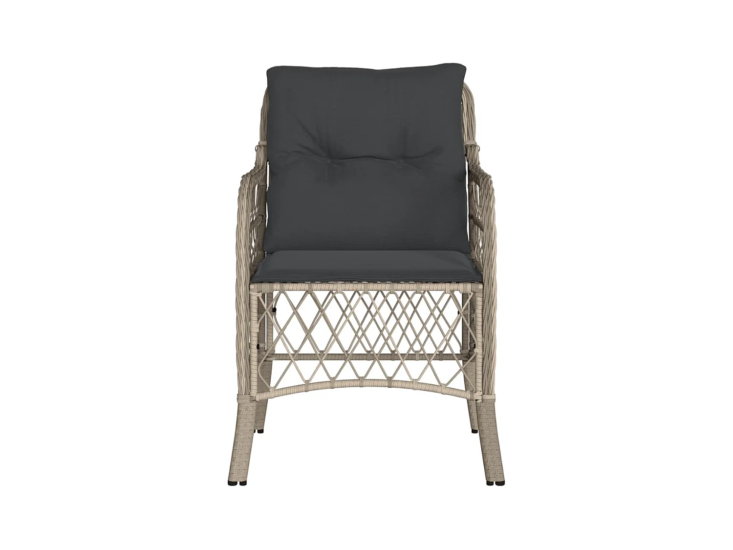 Tuinstoelen kussens set van 2 lichtgrijs geweven hars