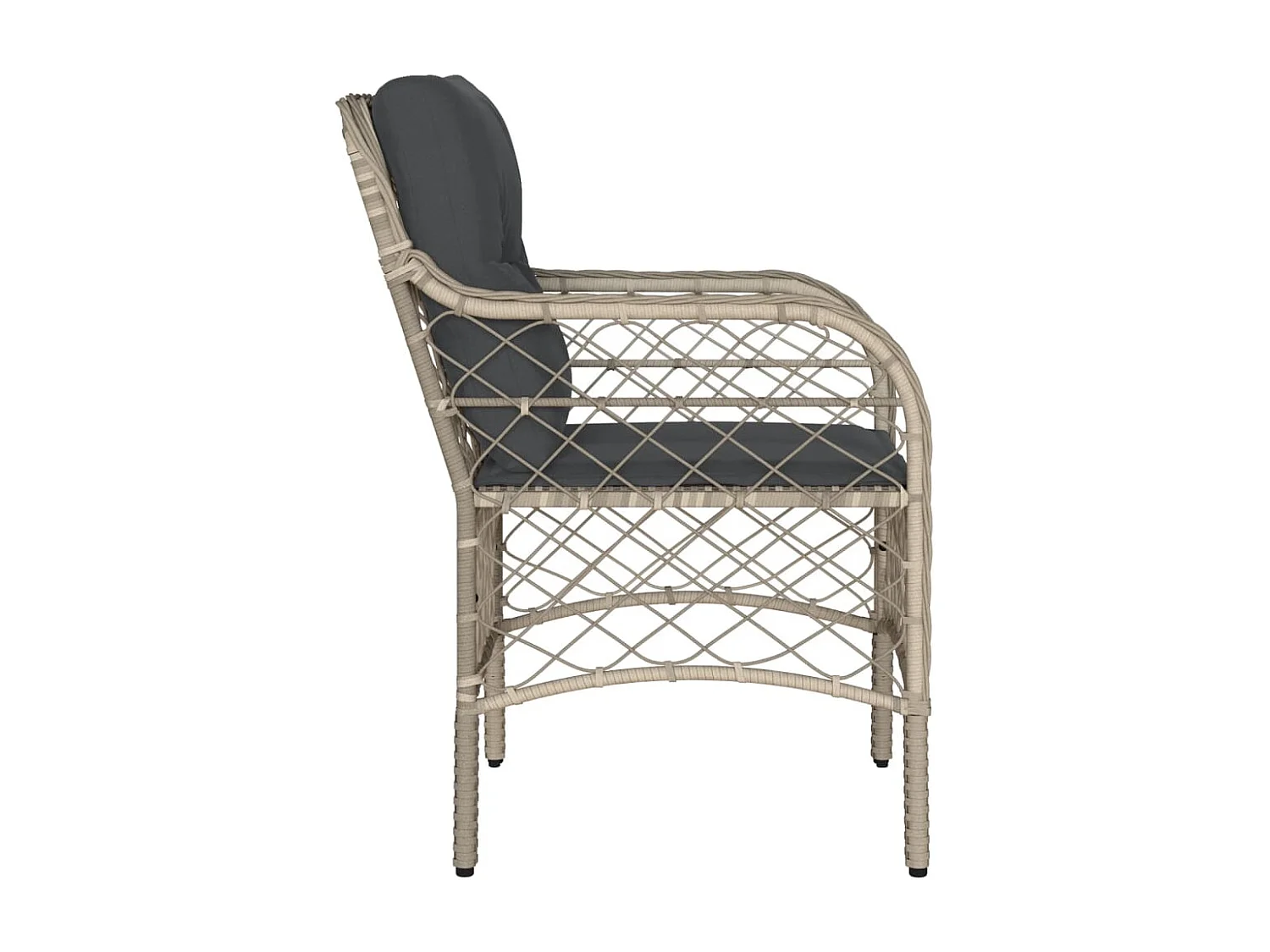 Tuinstoelen kussens set van 2 lichtgrijs geweven hars