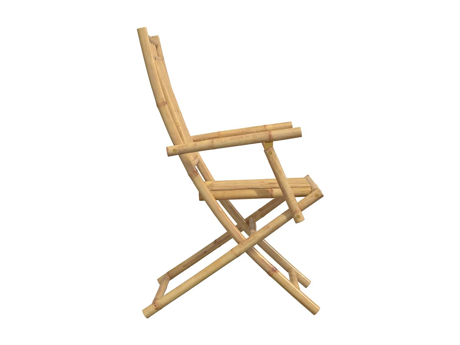 Set di 4 sedie pieghevoli da giardino in bambù 53x66x99 cm