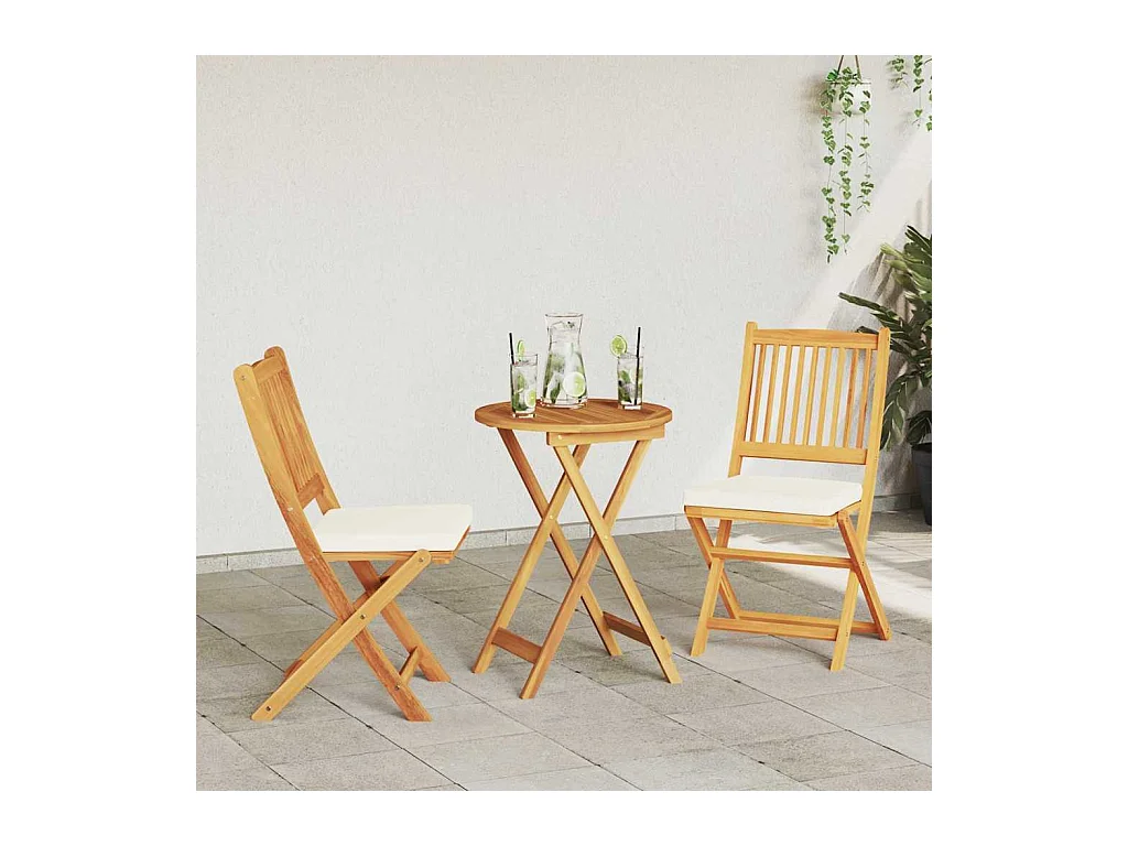 Chaise pliante avec coussin Pliant 2 pcs Blanc 49 x 57.5 x 92cm